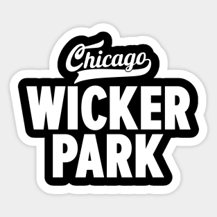 Wicker Park Chicago Minimal Logo Design - Chicago Neighborhood Series Sticker